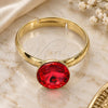 Oro Laminado Multi Stone Ring, Gold Filled Style with Padparadscha Swarovski Crystals, Polished, Golden Finish, 01.239.0009.6 (One size fits all)