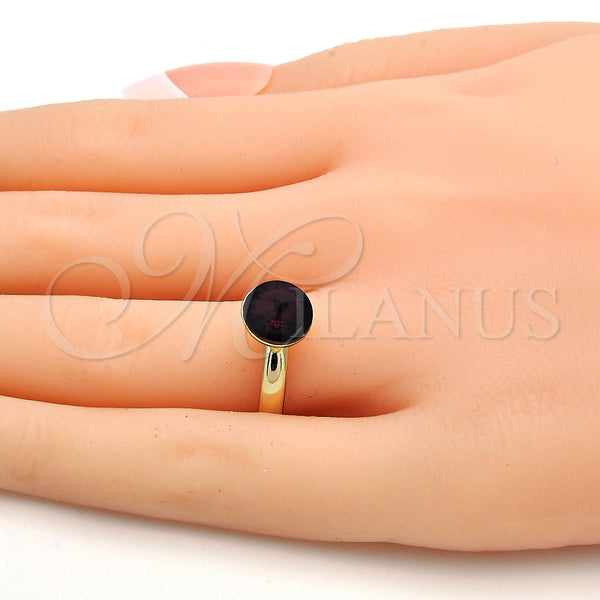 Gold Filled Ring — Multi Stone Ring with Amethyst Swarovski Crystals Polished — alternate product view — SKU 112535 | Oro Laminado anillo — Multi Stone Ring with Amethyst Swarovski Crystals pulido — SKU 112535
