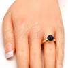 Oro Laminado Multi Stone Ring, Gold Filled Style with Amethyst Swarovski Crystals, Polished, Golden Finish, 01.239.0009.7 (One size fits all)