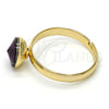 Oro Laminado Multi Stone Ring, Gold Filled Style with Amethyst Swarovski Crystals, Polished, Golden Finish, 01.239.0009.7 (One size fits all)
