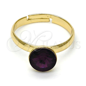 Gold Filled Ring — Multi Stone Ring with Amethyst Swarovski Crystals Polished — main product view — SKU 112535 | Oro Laminado anillo — Multi Stone Ring with Amethyst Swarovski Crystals pulido — SKU 112535