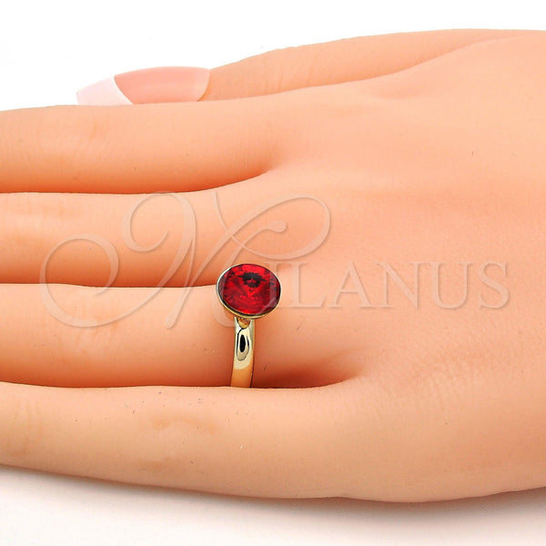 Gold Filled Ring — Multi Stone Ring with Light Siam Swarovski Crystals — alternate product view — SKU 112536 | Oro Laminado anillo — Multi Stone Ring with Light Siam Swarovski Crystals — SKU 112536