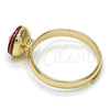 Oro Laminado Multi Stone Ring, Gold Filled Style with Light Siam Swarovski Crystals, Polished, Golden Finish, 01.239.0009.8 (One size fits all)