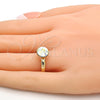 Oro Laminado Multi Stone Ring, Gold Filled Style with Aurore Boreale Swarovski Crystals, Polished, Golden Finish, 01.239.0009.9 (One size fits all)
