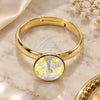 Oro Laminado Multi Stone Ring, Gold Filled Style with Aurore Boreale Swarovski Crystals, Polished, Golden Finish, 01.239.0009.9 (One size fits all)