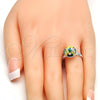 Rhodium Gold Filled Multi Stone Ring, with Luminous Green Swarovski Crystals, Polished, Rhodium Finish, 01.239.0001.5 (One size fits all)