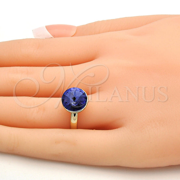 Gold Filled Ring — Multi Stone Ring with Tanzanite Swarovski Crystals Polished — alternate product view — SKU 112543 | Oro Laminado anillo — Multi Stone Ring with Tanzanite Swarovski Crystals pulido — SKU 112543
