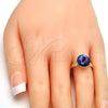 Oro Laminado Multi Stone Ring, Gold Filled Style with Tanzanite Swarovski Crystals, Polished, Golden Finish, 01.239.0001.8 (One size fits all)