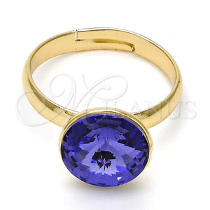 Gold Filled Ring — Multi Stone Ring with Tanzanite Swarovski Crystals Polished — main product view — SKU 112543 | Oro Laminado anillo — Multi Stone Ring with Tanzanite Swarovski Crystals pulido — SKU 112543