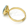 Oro Laminado Multi Stone Ring, Gold Filled Style with Aquamarine Swarovski Crystals, Polished, Golden Finish, 01.239.0001.9 (One size fits all)