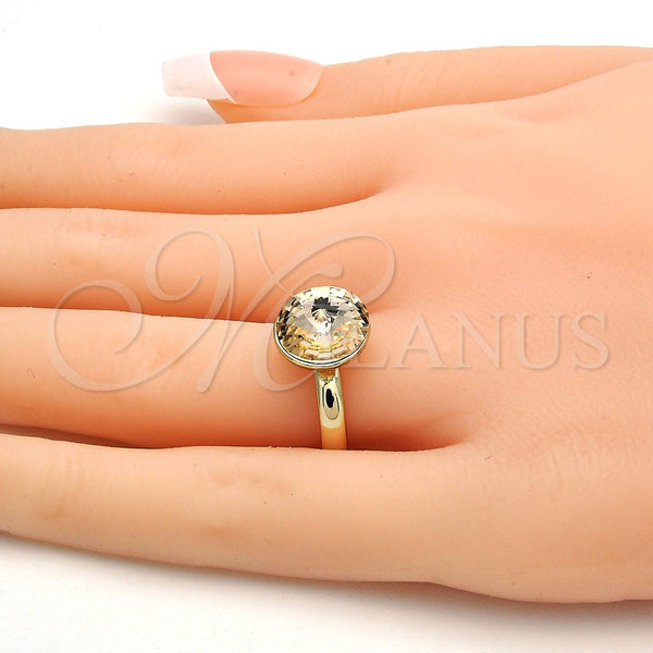 Gold Filled Ring — Multi Stone Ring with Light Silk Swarovski Crystals — alternate product view — SKU 112545 | Oro Laminado anillo — Multi Stone Ring with Light Silk Swarovski Crystals — SKU 112545