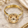 Oro Laminado Multi Stone Ring, Gold Filled Style with Light Silk Swarovski Crystals, Polished, Golden Finish, 01.239.0001.10 (One size fits all)