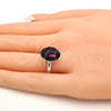 Rhodium Gold Filled Multi Stone Ring, with Amethyst Swarovski Crystals, Polished, Rhodium Finish, 01.239.0008.3 (One size fits all)