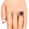 Rhodium Gold Filled Multi Stone Ring, with Amethyst Swarovski Crystals, Polished, Rhodium Finish, 01.239.0008.3 (One size fits all)