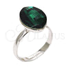 Rhodium Gold Filled Multi Stone Ring, with Emerald Swarovski Crystals, Polished, Rhodium Finish, 01.239.0008.4 (One size fits all)