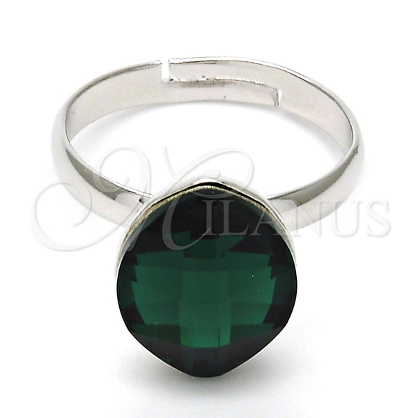 White Gold Filled Ring — Multi Stone Ring with Emerald Swarovski Crystals Polished — main product view — SKU 112547 | Oro Laminado Blanco anillo — Multi Stone Ring with Emerald Swarovski Crystals pulido — SKU 112547