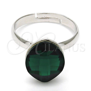 White Gold Filled Ring — Multi Stone Ring with Emerald Swarovski Crystals Polished — main product view — SKU 112547 | Oro Laminado Blanco anillo — Multi Stone Ring with Emerald Swarovski Crystals pulido — SKU 112547