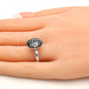 Rhodium Gold Filled Multi Stone Ring, with Crystal Black Patina Swarovski Crystals, Polished, Rhodium Finish, 01.239.0008.5 (One size fits all)