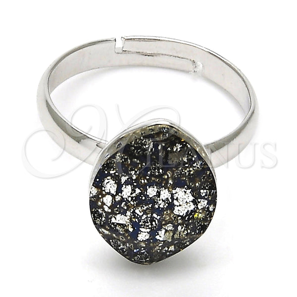 White Gold Filled Ring — Multi Stone Ring with Crystal Black Patina Swarovski — main product view — SKU 112548 | Oro Laminado Blanco anillo — Multi Stone Ring with cristal negro Patina Swarovski — SKU 112548