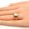 Oro Laminado Multi Stone Ring, Gold Filled Style with Golden Shadow Swarovski Crystals, Polished, Golden Finish, 01.239.0008.7 (One size fits all)