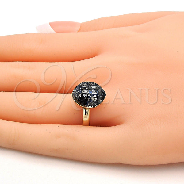 Gold Filled Ring — Multi Stone Ring with Crystal Black Patina Swarovski — alternate product view — SKU 112551 | Oro Laminado anillo — Multi Stone Ring with cristal negro Patina Swarovski — SKU 112551