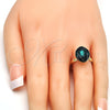 Oro Laminado Multi Stone Ring, Gold Filled Style with Emerald Swarovski Crystals, Polished, Golden Finish, 01.239.0008.9 (One size fits all)