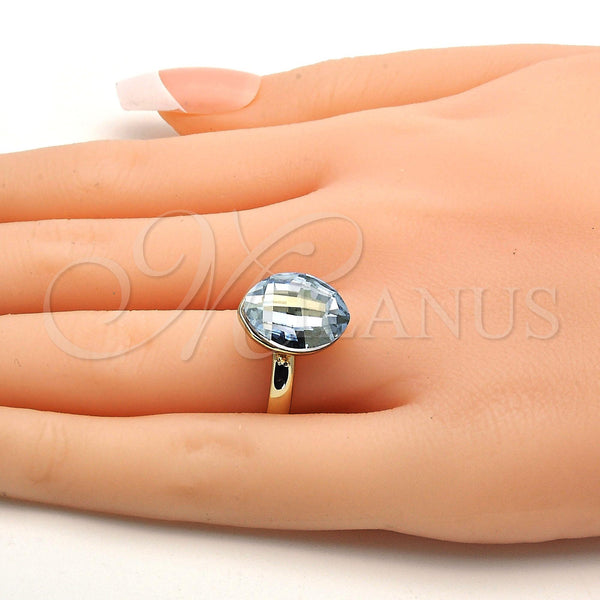 Gold Filled Ring — Multi Stone Ring with Blue Shade Swarovski Crystals — alternate product view — SKU 112553 | Oro Laminado anillo — Multi Stone Ring with Blue Shade Swarovski Crystals — SKU 112553