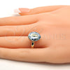 Oro Laminado Multi Stone Ring, Gold Filled Style with Blue Shade Swarovski Crystals, Polished, Golden Finish, 01.239.0008.10 (One size fits all)