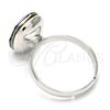 Rhodium Gold Filled Multi Stone Ring, with Denin Blue Swarovski Crystals, Polished, Rhodium Finish, 01.239.0011.1 (One size fits all)