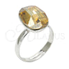 Rhodium Gold Filled Multi Stone Ring, with Golden Shadow Swarovski Crystals, Polished, Rhodium Finish, 01.239.0011.4 (One size fits all)