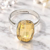 White Gold Filled Multi Stone Ring, with Golden Shadow Swarovski Crystals, Polished, Rhodium Finish, 01.239.0011.4 (One size fits all)