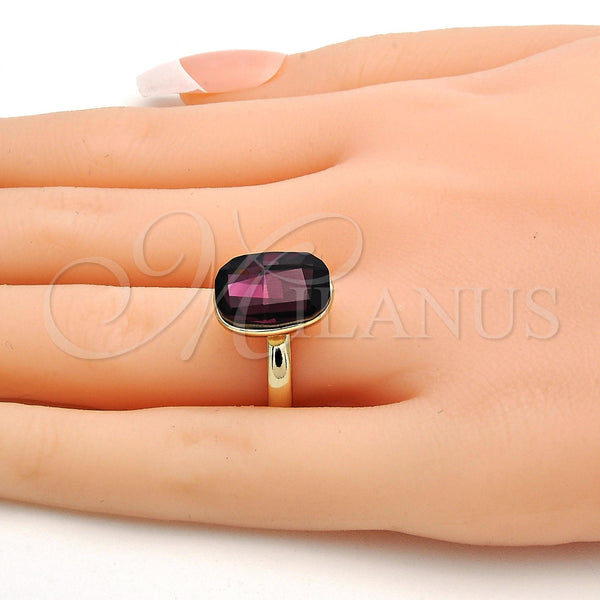 Gold Filled Ring — Multi Stone Ring with Amethyst Swarovski Crystals Polished — alternate product view — SKU 112563 | Oro Laminado anillo — Multi Stone Ring with Amethyst Swarovski Crystals pulido — SKU 112563