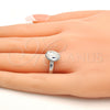 Rhodium Gold Filled Multi Stone Ring, with Crystal Swarovski Crystals, Polished, Rhodium Finish, 01.239.0004.1 (One size fits all)
