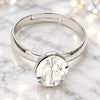 White Gold Filled Multi Stone Ring, with Crystal Swarovski Crystals, Polished, Rhodium Finish, 01.239.0004.1 (One size fits all)