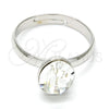 Rhodium Gold Filled Multi Stone Ring, with Crystal Swarovski Crystals, Polished, Rhodium Finish, 01.239.0004.1 (One size fits all)
