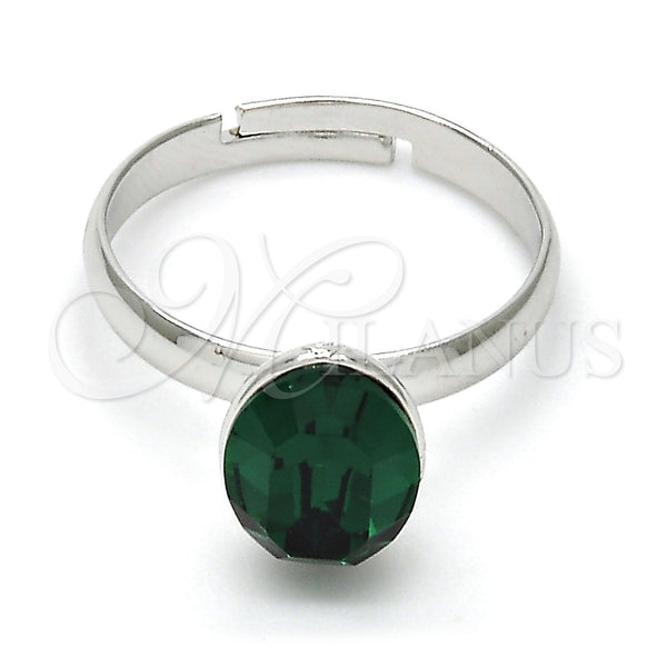 White Gold Filled Ring — Multi Stone Ring with Emerald Swarovski Crystals Polished — main product view — SKU 112567 | Oro Laminado Blanco anillo — Multi Stone Ring with Emerald Swarovski Crystals pulido — SKU 112567