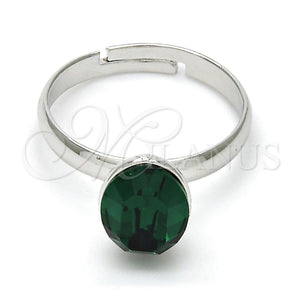 White Gold Filled Ring — Multi Stone Ring with Emerald Swarovski Crystals Polished — main product view — SKU 112567 | Oro Laminado Blanco anillo — Multi Stone Ring with Emerald Swarovski Crystals pulido — SKU 112567