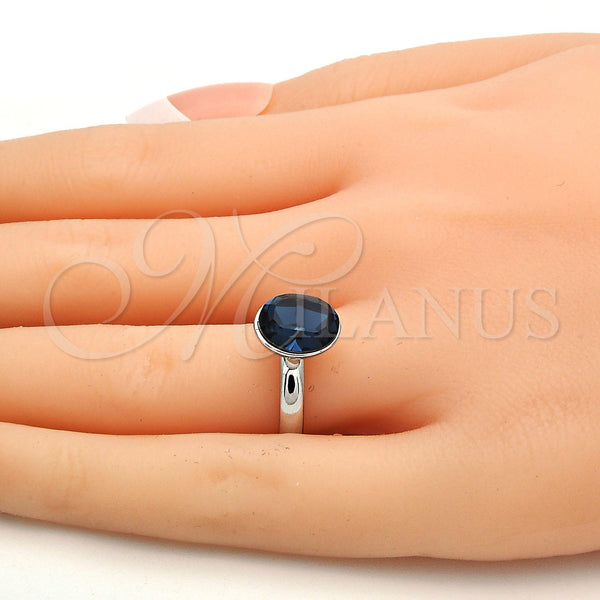 White Gold Filled Ring — Multi Stone Ring with Montana Swarovski Crystals Polished — alternate product view — SKU 112568 | Oro Laminado Blanco anillo — Multi Stone Ring with Montana Swarovski Crystals pulido — SKU 112568