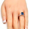 Rhodium Gold Filled Multi Stone Ring, with Montana Swarovski Crystals, Polished, Rhodium Finish, 01.239.0004.4 (One size fits all)
