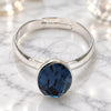 White Gold Filled Multi Stone Ring, with Montana Swarovski Crystals, Polished, Rhodium Finish, 01.239.0004.4 (One size fits all)