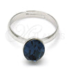 Rhodium Gold Filled Multi Stone Ring, with Montana Swarovski Crystals, Polished, Rhodium Finish, 01.239.0004.4 (One size fits all)