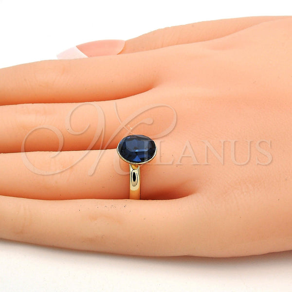 Gold Filled Ring — Multi Stone Ring with Montana Swarovski Crystals Polished — alternate product view — SKU 112569 | Oro Laminado anillo — Multi Stone Ring with Montana Swarovski Crystals pulido — SKU 112569