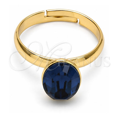 Oro Laminado Multi Stone Ring, Gold Filled Style with Montana Swarovski Crystals, Polished, Golden Finish, 01.239.0004.5 (One size fits all)
