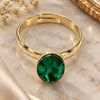 Oro Laminado Multi Stone Ring, Gold Filled Style with Emerald Swarovski Crystals, Polished, Golden Finish, 01.239.0004.6 (One size fits all)