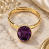 Oro Laminado Multi Stone Ring, Gold Filled Style with Amethyst Cubic Zirconia, Polished, Golden Finish, 01.239.0004.7 (One size fits all)