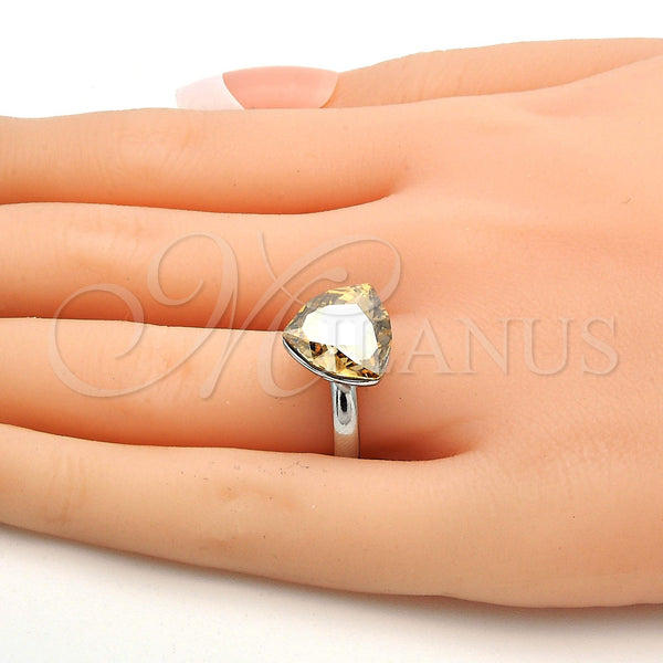 White Gold Filled Ring — Multi Stone Ring with Shadow Swarovski Crystals Polished — alternate product view — SKU 112573 | Oro Laminado Blanco anillo — Multi Stone Ring with Shadow Swarovski Crystals pulido — SKU 112573