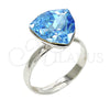 Rhodium Gold Filled Multi Stone Ring, with Aquamarine Swarovski Crystals, Polished, Rhodium Finish, 01.239.0005.2 (One size fits all)