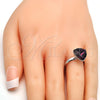 Rhodium Gold Filled Multi Stone Ring, with Amethyst Swarovski Crystals, Polished, Rhodium Finish, 01.239.0005.5 (One size fits all)
