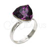 Rhodium Gold Filled Multi Stone Ring, with Amethyst Swarovski Crystals, Polished, Rhodium Finish, 01.239.0005.5 (One size fits all)
