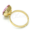 Oro Laminado Multi Stone Ring, Gold Filled Style with Rose Swarovski Crystals, Polished, Golden Finish, 01.239.0005.8 (One size fits all)